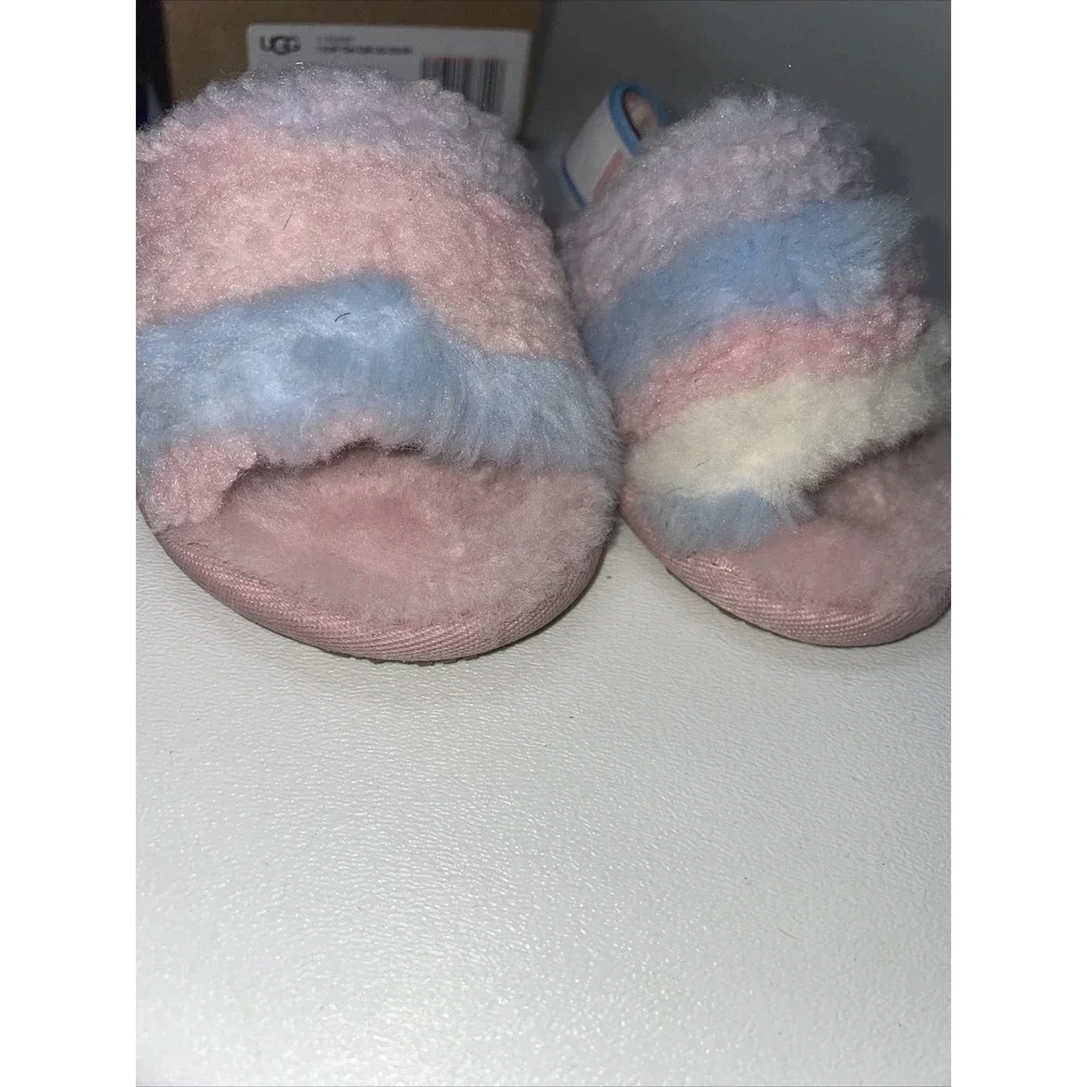 Girl's Slippers UGG Kids Fluff Yeah Slide Cali Collage (Toddler/Little Kid) Sz 6